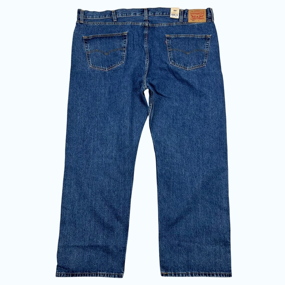 NEW Levi's 505 Regular Fit Jeans Mens‎ 50x32 Blue Medium Wash Denim Big & Tall - Picture 3 of 6